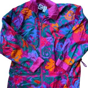 Vintage Nike Windbreaker Jacket 90s Abstract Colorful Youth L Fits Womens S
